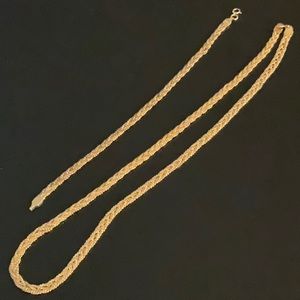 Vintage Gold plated Braided Herringbone Necklace and bracelet.